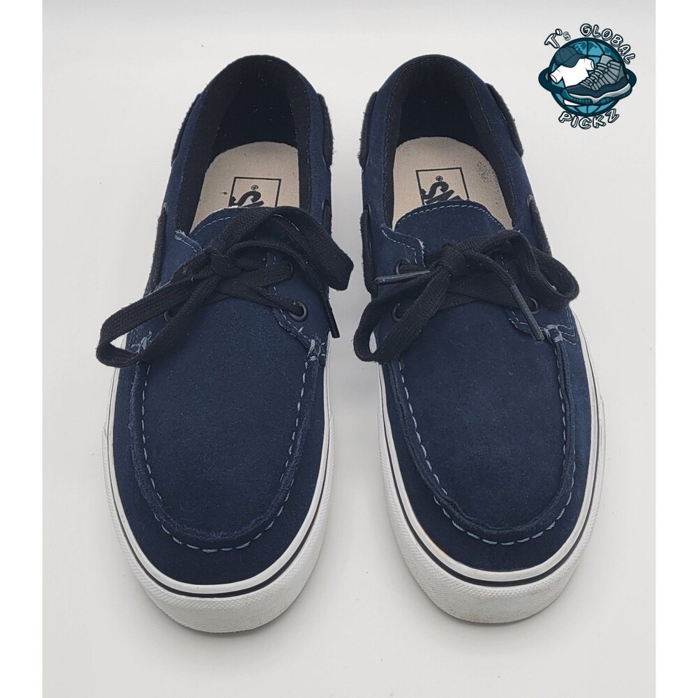 Vans Zapato Del Barco Blue Suede Mens size 7.5 Womens size 9